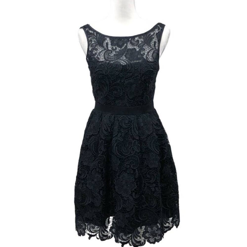 Aidan Mattox Black Lace Dress